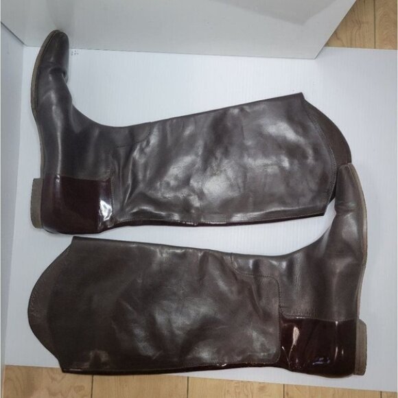 PROENZA Schouler knee high leather boots patent trim brown size 6 - Picture 9 of 16